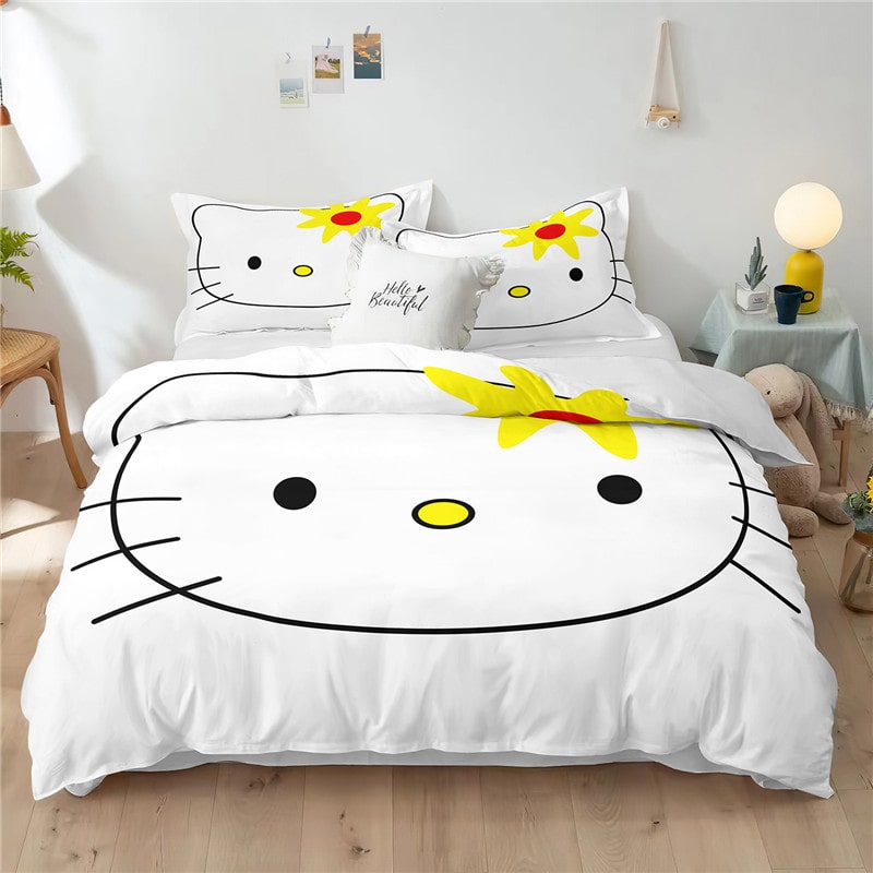 Hello Kitty Comfortable Bedding Three-Piece Soft and Breathable Duvet Cover Gift - Image 29