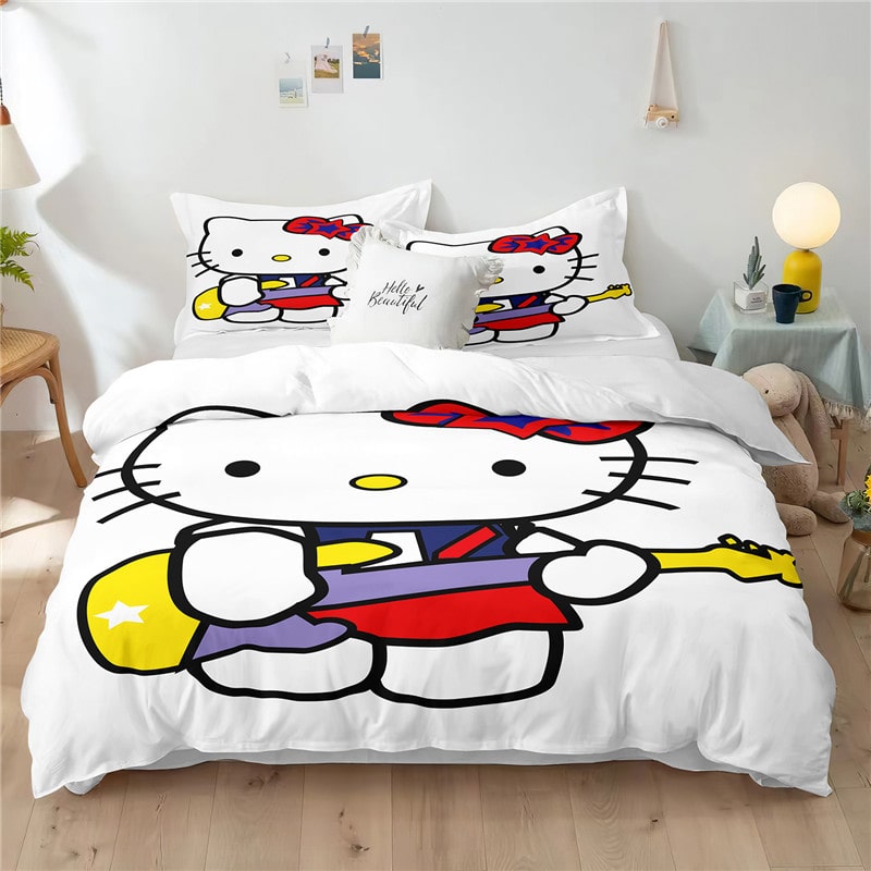 Hello Kitty Comfortable Bedding Three-Piece Soft and Breathable Duvet Cover Gift - Image 3