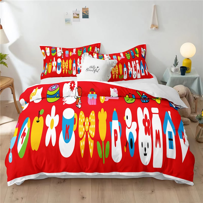 Hello Kitty Comfortable Bedding Three-Piece Soft and Breathable Duvet Cover Gift - Image 30