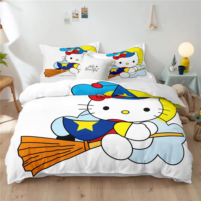 Hello Kitty Comfortable Bedding Three-Piece Soft and Breathable Duvet Cover Gift - Image 31
