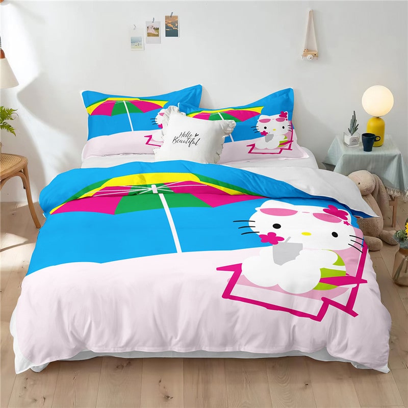 Hello Kitty Comfortable Bedding Three-Piece Soft and Breathable Duvet Cover Gift - Image 32