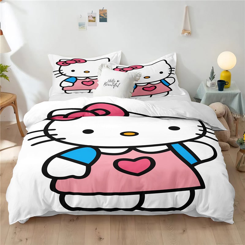 Hello Kitty Comfortable Bedding Three-Piece Soft and Breathable Duvet Cover Gift - Image 4