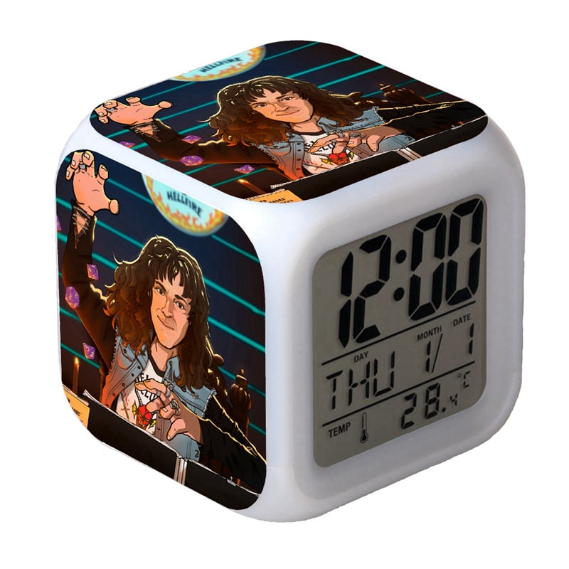 Stranger Things Alarm Clock Led Light 7 Color Change Electronic Desk Watch Square Table - Image 17