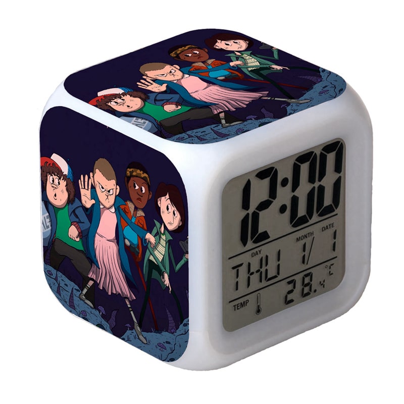 Stranger Things Alarm Clock Led Light 7 Color Change Electronic Desk Watch Square Table - Image 18
