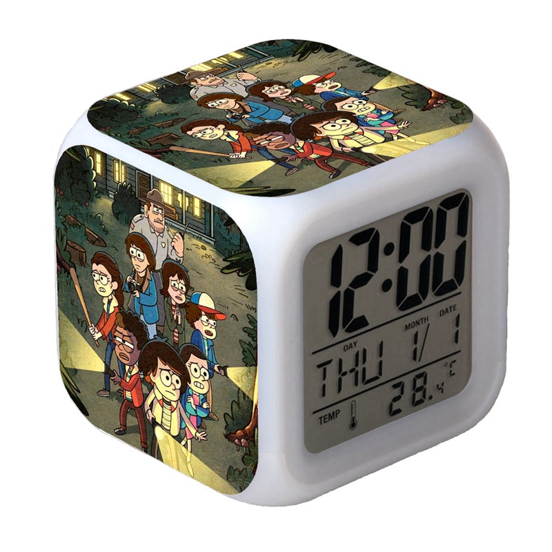 Stranger Things Alarm Clock Led Light 7 Color Change Electronic Desk Watch Square Table - Image 19