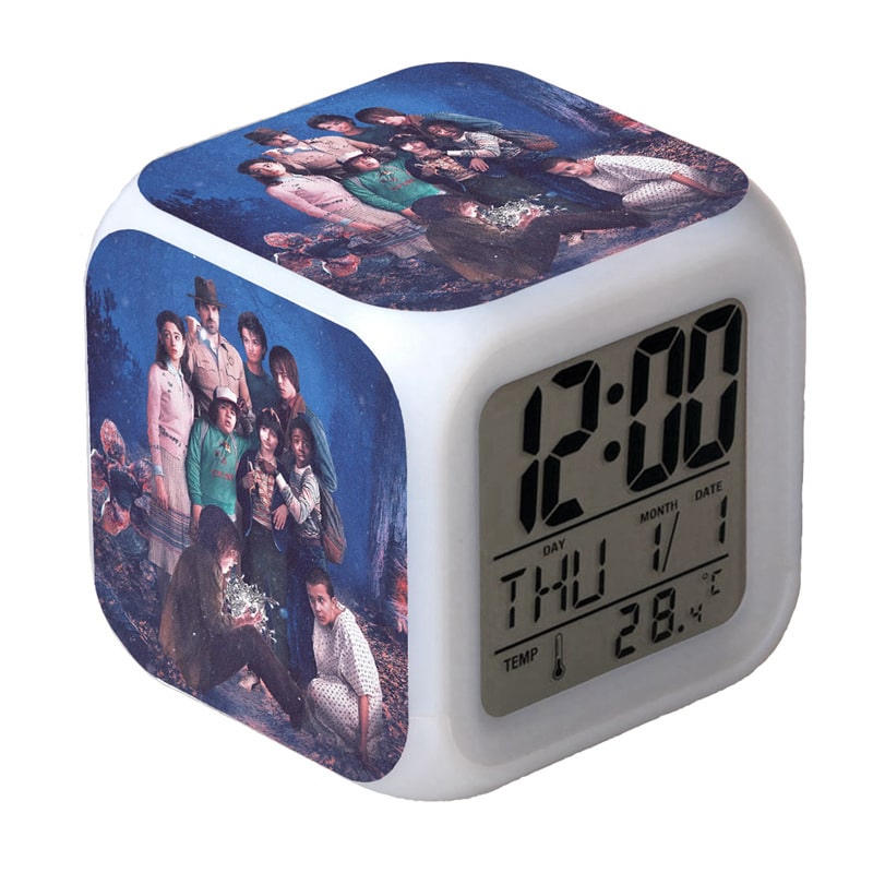 Stranger Things Alarm Clock Led Light 7 Color Change Electronic Desk Watch Square Table - Image 21