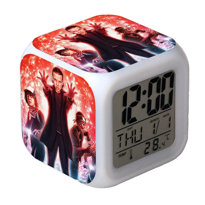 Stranger Things Alarm Clock Led Light 7 Color Change Electronic Desk Watch Square Table - Image 27