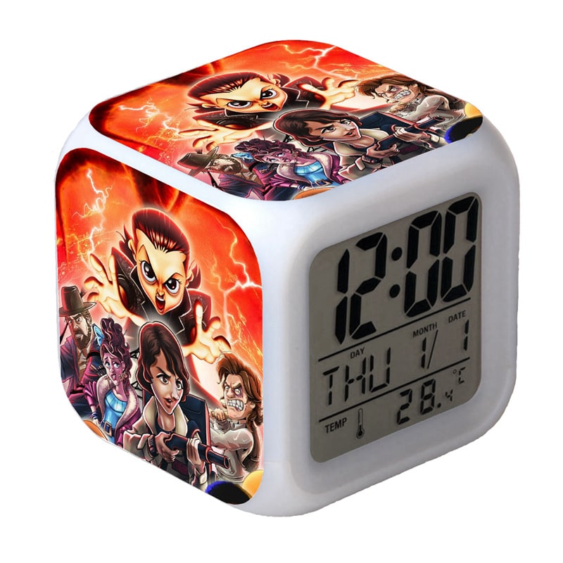 Stranger Things Alarm Clock Led Light 7 Color Change Electronic Desk Watch Square Table - Image 2