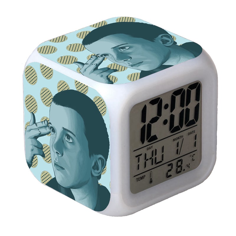 Stranger Things Alarm Clock Led Light 7 Color Change Electronic Desk Watch Square Table - Image 4