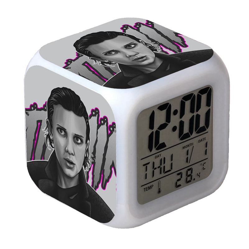 Stranger Things Alarm Clock Led Light 7 Color Change Electronic Desk Watch Square Table - Image 5