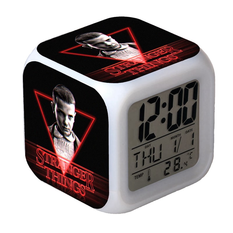 Stranger Things Alarm Clock Led Light 7 Color Change Electronic Desk Watch Square Table - Image 7