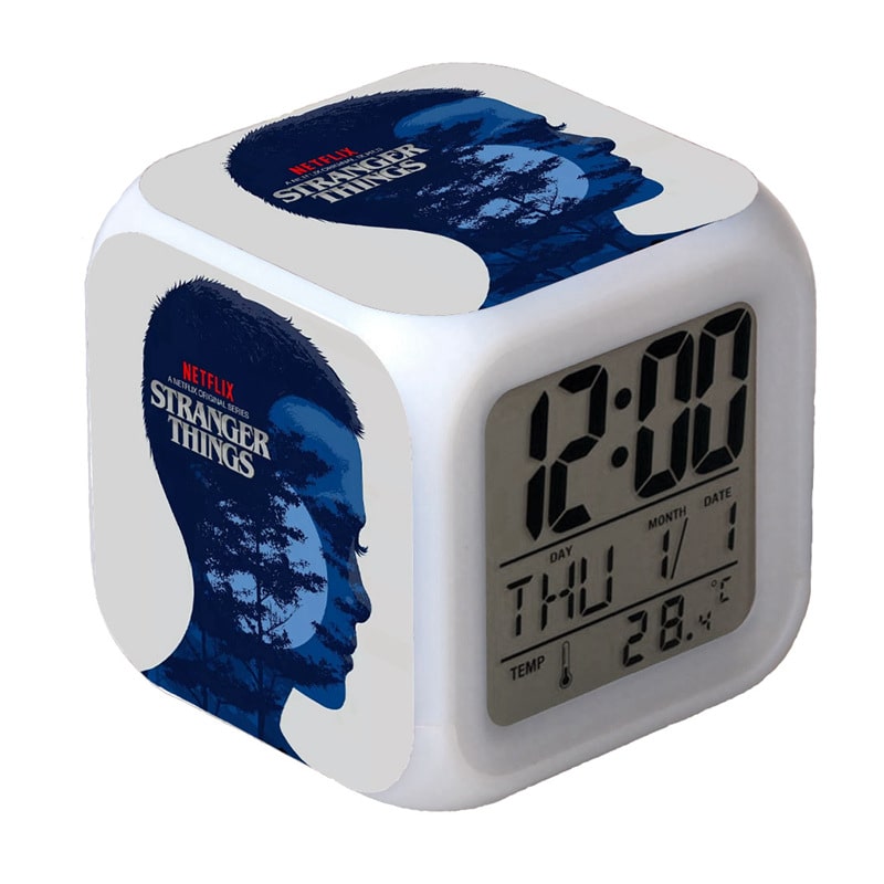 Stranger Things Alarm Clock Led Light 7 Color Change Electronic Desk Watch Square Table - Image 9