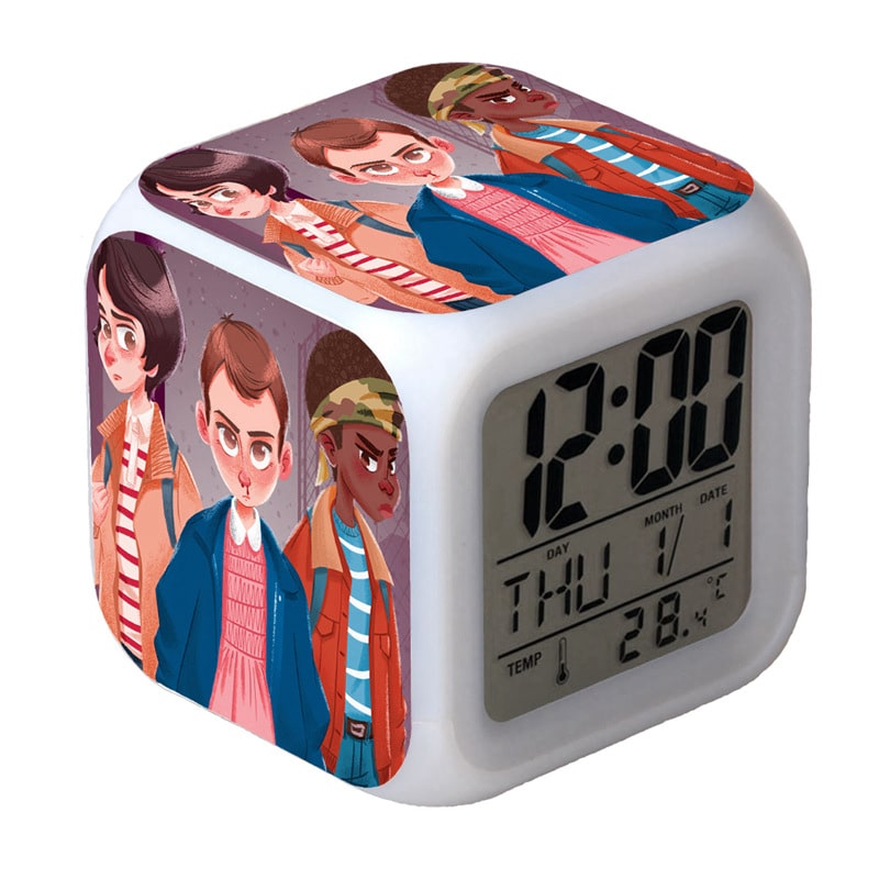 Stranger Things Alarm Clock Led Light 7 Color Change Electronic Desk Watch Square Table - Image 10