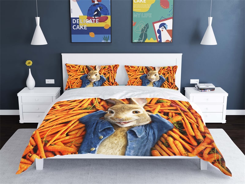 Peter Rabbit Comfortable Bedding Three-Piece Soft and Breathable Duvet Cover - Image 2