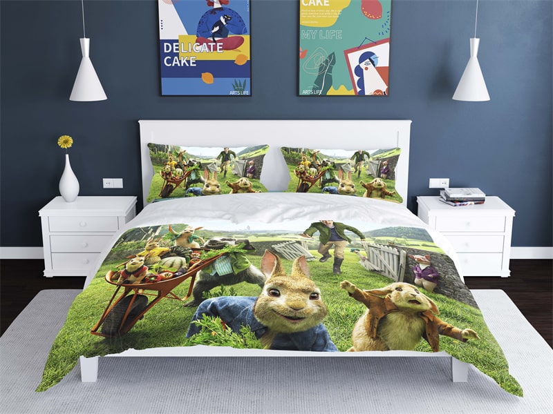 Peter Rabbit Comfortable Bedding Three-Piece Soft and Breathable Duvet Cover - Image 3