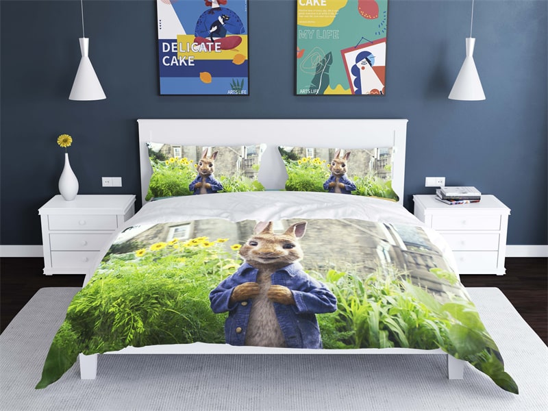 Peter Rabbit Comfortable Bedding Three-Piece Soft and Breathable Duvet Cover - Image 5