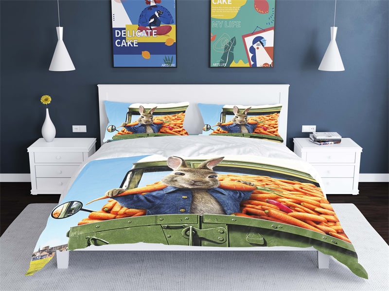 Peter Rabbit Comfortable Bedding Three-Piece Soft and Breathable Duvet Cover - Image 6