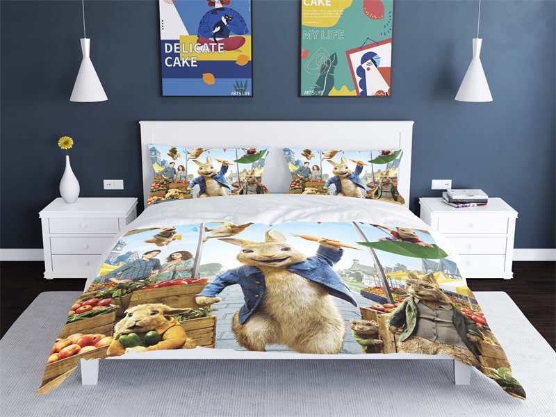 Peter Rabbit Comfortable Bedding Three-Piece Soft and Breathable Duvet Cover - Image 7