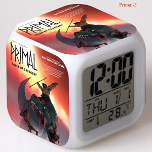 Primal Alarm Clock Led Light 7 Color Change Electronic Desk Watch Square Table