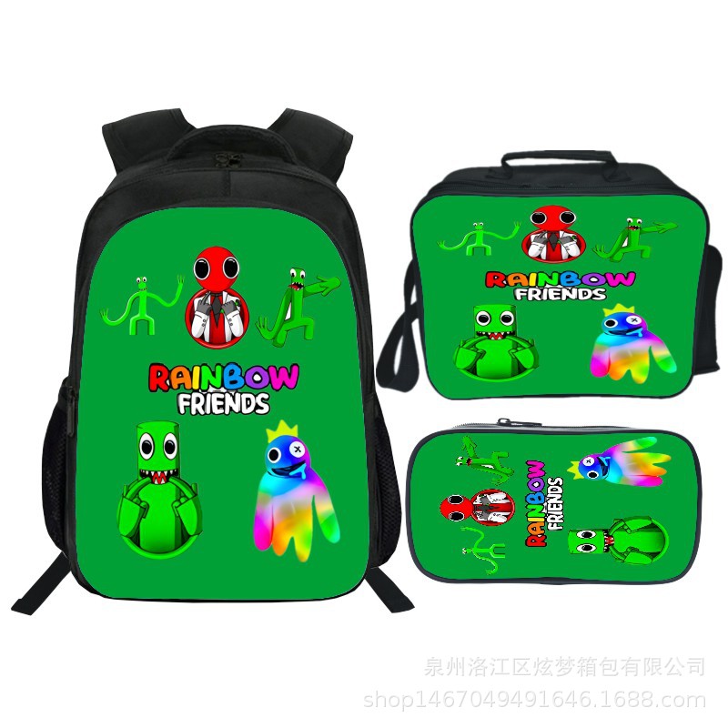 8 Styles Rainbow Friends Backpack Colorful Boys Girls School Bags Large  Capacity