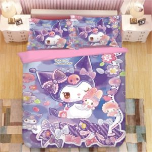 kuromi Comfortable Bedding Three-Piece Soft and Breathable Duvet Cover