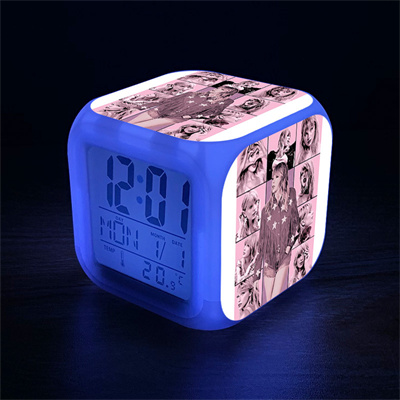 New Stitch Alarm Clock Led Glowing Digital 7 Color Changing Desk Clock  ES1348