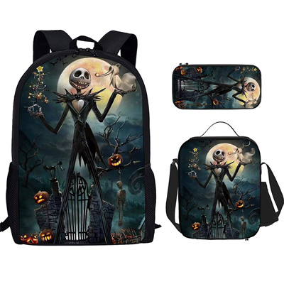 18 Inch The Nightmare Before Christmas Backpack School Bag+Lunch Bag+Pencil Bag - Image 10