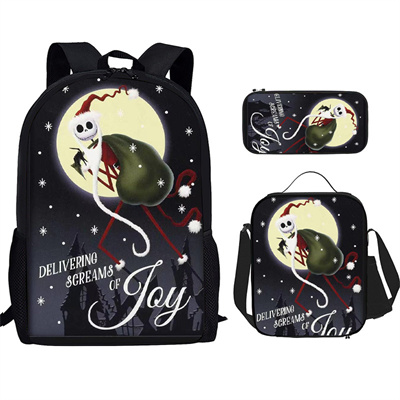 18 Inch The Nightmare Before Christmas Backpack School Bag+Lunch Bag+Pencil Bag - Image 4