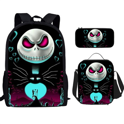 18 Inch The Nightmare Before Christmas Backpack School Bag+Lunch Bag+Pencil Bag - Image 8