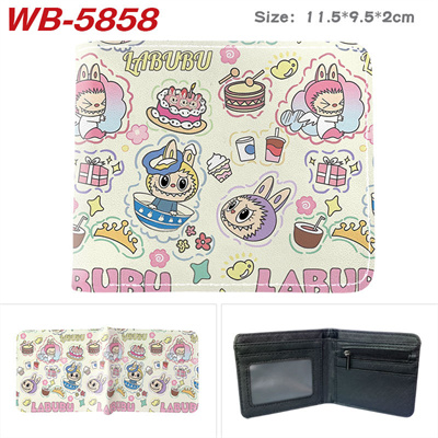 Bifold PU Leather Labubu Wallet Coin Pocket Credit Card Id Window Card Holder Gift - Image 16