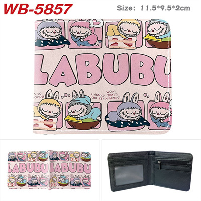 Bifold PU Leather Labubu Wallet Coin Pocket Credit Card Id Window Card Holder Gift - Image 17