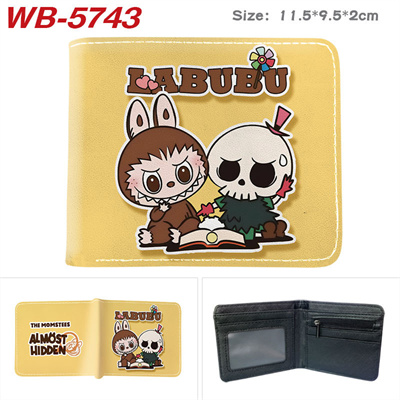 Bifold PU Leather Labubu Wallet Coin Pocket Credit Card Id Window Card Holder Gift - Image 2