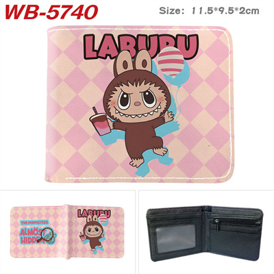 Bifold PU Leather Labubu Wallet Coin Pocket Credit Card Id Window Card Holder Gift - Image 5