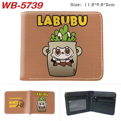 Bifold PU Leather Labubu Wallet Coin Pocket Credit Card Id Window Card Holder Gift - Image 6