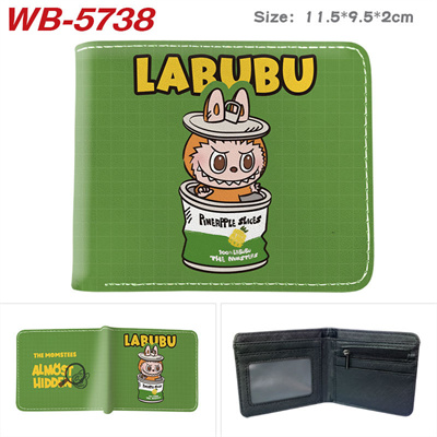 Bifold PU Leather Labubu Wallet Coin Pocket Credit Card Id Window Card Holder Gift - Image 7