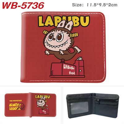 Bifold PU Leather Labubu Wallet Coin Pocket Credit Card Id Window Card Holder Gift - Image 9